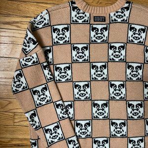 OBEY Women's Checkered Pattern Sweater